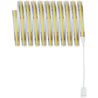 Paulmann LED strip MaxLED 1000 COB basisset, 3 m, 6500 K COB, dimbaar, chroom / zilver, Woon-/ Eetkamer, Kunststof