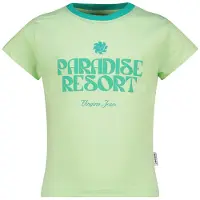 Vingino T-shirt limegroen Meisjes Katoen Ronde hals Tekst - maat 164