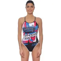 Turbo London Love Thin Strap Swimsuit Zwart 13-14 Years Meisje