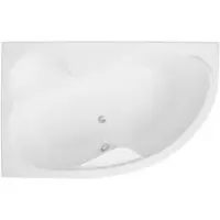 Polimat MEGA hoekbad 160 x 105 cm links wit met styropor ombouw