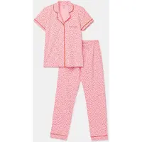 Woody Pyjama dames hemd knopen plantjes