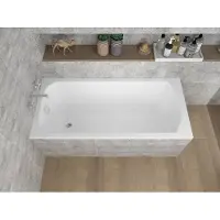 Polimat Badkuip, rechthoekig, 130x70 cm, met isolatie van polystyreen, afvoerkit en poten, GRATIS | Complete set 4-in-1, originele acryl badkuip met sifon | BADLAND CLASSIC