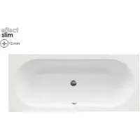 Badland VITAE SLIM ligbad 180 x 80 cm wit met styropor ombouw met bamboe badplank