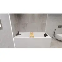 Besco Badkuip, rechthoekig, 160x75 + neksteun KODI, afvoer en poten GRATIS | Complete set 4-in-1, originele acryl badkuip met sifon | BADLAND VITAE