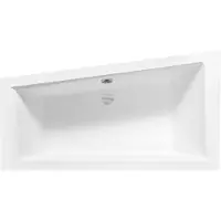 Besco INTIMA hoekbad 160 x 90 cm links wit met bamboe badplank