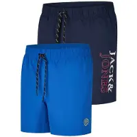 Jack & Jones Heren Short JPSTMAUI Swim Mix 2 Pack regular fit Blauw XL Volwassenen Zwemshort / Zwembroek