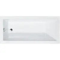 Besco MODERN ligbad 160 x 70 cm wit met acrylpaneel met hoofdsteun met bamboe badplank