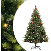 vidaXL Kunstmatige Gehingde Kerstboom 150 LEDs Groen 120 cm PVC en PE