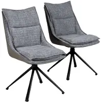 WEBER INDUSTRIES Set van 2 JAVA draaibare eetkamerstoelen / Donkergrijs