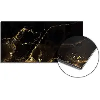 KitchenArt - Black Marble Gold Spatscherm - 90x45 cm - Spatscherm Achterwand Keuken - Spatwand Keuken