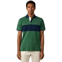 Hackett London Heren Polo Nbr Panel groen (M), Casual, Katoen, Korte mouwen HM5600207
