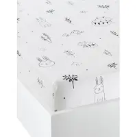 Vertbaudet Baby hoeslaken MAGISCH BOS wit/zwart