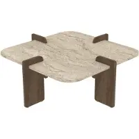CALICOSY Vierkant salontafel met afgeronde randen l90 cm luma