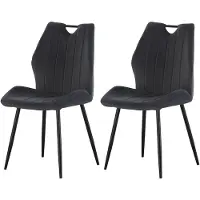 Furnilux Christin stoel set van 2 antraciet moderne fauteuil met fluwelen bekleding