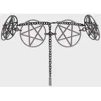 Killstar - Gothic Riem - Celestial Summer - Pentagram Chain Belt - voor Vrouwen - zilverkleurig | Maat Standard