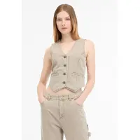 Ragwear Bodywarmer - Shafron Denim - XS tot XL - voor Vrouwen - crème - Maat L