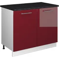 Vicco Wastafelkast Fame-Line Bordeauxrode hoogglans/Wit 100 cm, WB Antraciet, Model 61917