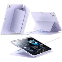 ESR Hoes Geschikt voor iPad Pro 13 (2024/2025) - Flip Magnetic Book Case - Beschermhoes met Multi-Angle Standaard - Sleep/Wake - Pen Houder - Paars