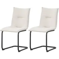Furnilux Sonja fauteuil set van 2 in crème moderne stoelen met metalen frame
