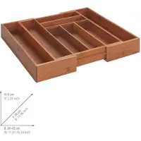 Wenko Bamboe bestekbak - 30 - 42 cm - Uitschuifbaar
