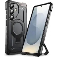 Supcase Hoesje Geschikt voor Samsung Galaxy S25 | Unicorn Beetle Grip | Compatibel met MagSafe / Qi2 | Magnetische Back Cover | Militaire Standaard | Kickstand | Zwart