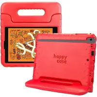 HappyCase Kinder Tablethoes Geschikt voor Apple iPad Mini 1/2/3/4/5 | Kindvriendelijke Hoes | Beschemhoes | Kinderhoes | met Handvat en Standaard | Rood