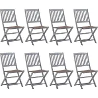 vidaXL Inklapbare stoelen 8 st met kussens massief acaciahout