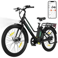 Hitway Elektrische Fiets BK8SL - Trendy 27.5 Inch City Commuter EBike met Afneembare 36V 13Ah Lithium Batterij - Mountain E-Bike met 250W Motor - Damesfiets met App Bediening - IP54 Waterdicht