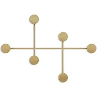 CALICOSY Kapstok voor aan de muur met 6 haken in zwart metaal h60 cm dama