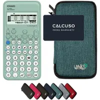 Casio FX-92B Secondaire incl. WYNGS Beschermhoes Turkoois - Wetenschappelijke Rekenmachine - Basis Pakket