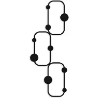 CALICOSY Wandkapstok met 6 afgeronde haken in zwart metaal h70 cm lizzard