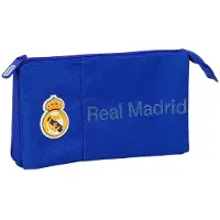 Real Madrid 22x12x3 Cm Triple Etui Blauw Man