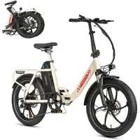 Maxtron MULE Elektrische Fiets – Opvouwbare E-bike – 20×3.0 Inch Banden – 48V 20Ah Accu – Actieradius tot 110 km – Mechanische Schijfremmen – Stadsfiets – Max. Belastbaar 120 kg – Wit