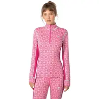 Kari Traa - Dames thermokleding - Rose Half Zip Baselayer Top Bright Pink voor Dames van Wol - Maat L - Roze