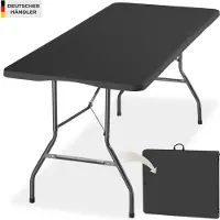 TecTake Inklapbare Campingtafel - 180 x 70 x 74 cm - Kampeertafel - Picknicktafel - Tuintafel - Weerbestendig - Met Draaggreep - Antraciet