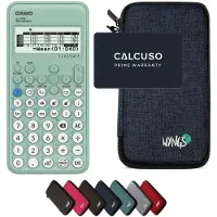 Casio FX-92B Secondaire incl. WYNGS Beschermhoes Blauw - Wetenschappelijke Rekenmachine - Basis Pakket