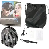 INF Bluetooth Fietshelm met 1080P Camera, GPS & Bluetooth Headset - Zwart