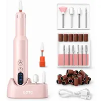 BOTC Elektrische Nagelvijl met Oplaadstation - Nagelfrees - Draadloos en Oplaadbaar - Nagelvijl - Manicure & Pedicure set - Roze