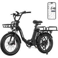 Hitway Elektrische Fiets BK6S Plus - 20*4.0 Inch Fat Tire City Commuter EBike met Afneembare 48V 27 Ah Lithium Batterij - Opvouwbaar Mountain E-Bike met 250W Motor - 7 Versnellingen - IP54 Waterdicht