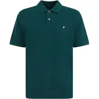 Fundamentals - Heren regular fit polo met structuur en embroidery - Regular fit - Groenblauw - Katoen - Maat: XL