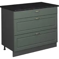 Vicco Keukenonderkast Fame-Line, Groen-Goud Landhuis/Antraciet, 100 cm, WB Antraciet