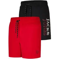 Jack & Jones Heren Short JPSTMAUI Swim Mix 2 Pack regular fit Rood 3XL Volwassenen Zwemshort / Zwembroek