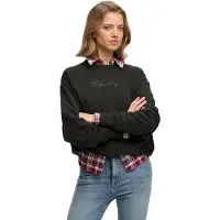 Superdry Dames Zwarte Script Brand sweater (XL), Casual, Katoen, Lange mouwen W2012635A