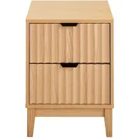 CALICOSY Nachtkastje met 2 lades en geribbelde fronten h52 cm bologne