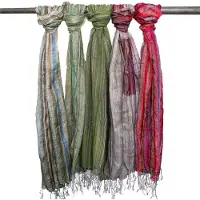 AW Gifts Indian Boho Scarves - 50x180cm - Random Greens
