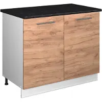 Vicco Wastafelkast Fame-Line, Goudkleurig Eiken/Wit, 100 cm, WB Antraciet