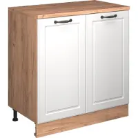 Vicco Keukenkast voor schuine wand R-Line Wit Landhuis 80 cm zonder schuine kant met 2 deuren, Model 61812