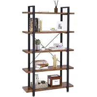 Begryf - Boekenkast - metaal - houtlook - rustiek bruin/zwart - 105 x 29,5 x 177,5 cm