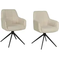 WEBER INDUSTRIES Set van 2 LINEA draaistoelen / Beige