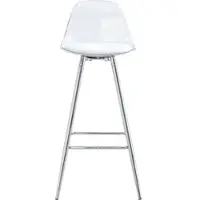STILVORA Barkruk Set Van 2 - Transparante Rugleuning - Ergonomisch Met Voetsteun - Voor Keukenbar En Eetkamer - Metaal Kunststof - Zilver